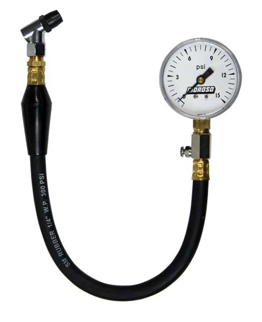 89550 – MOROSO Tire Pressure Gauge, 2-5/8 Inch Diameter Mechanical 0-15 Pounds Per Square Inch (PSI) Analog Display W...